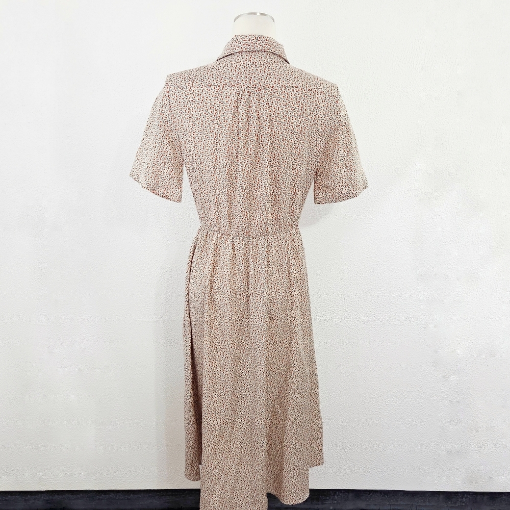 Roolee Belinda Button Down Floral Ditsy Midi Dress Retro Women's Size Small - Picture 3 of 7